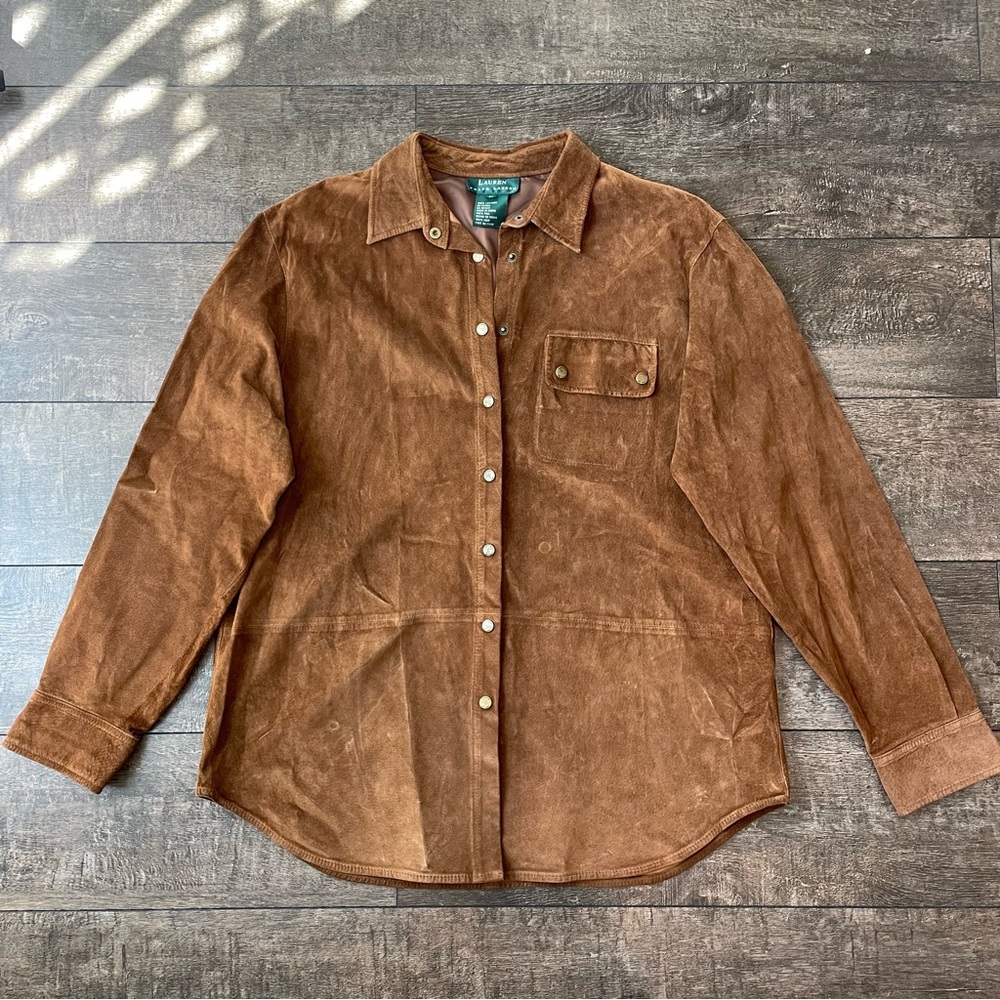 Ralph Lauren Brown Rodeo Seude Leather Jacket
